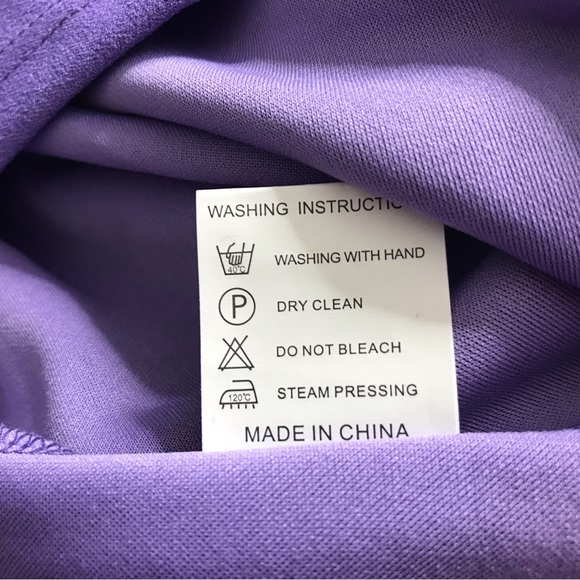 Dress Tells High-Low Swing Dress Empire Waist Ruffled Sleeve Size M Purple New - Picture 7 of 7